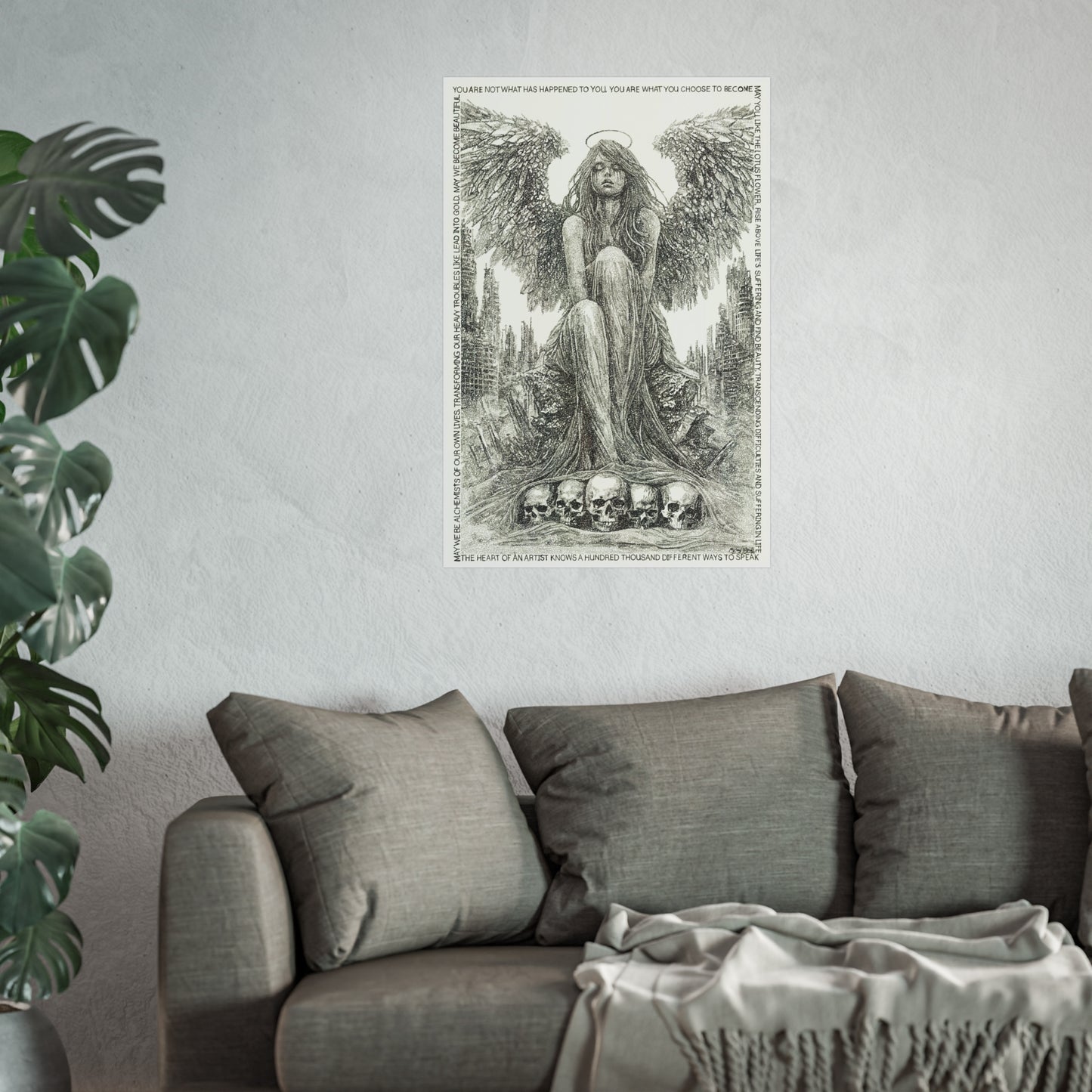 From The Ashes We Rise- Word Art Fine Art Print