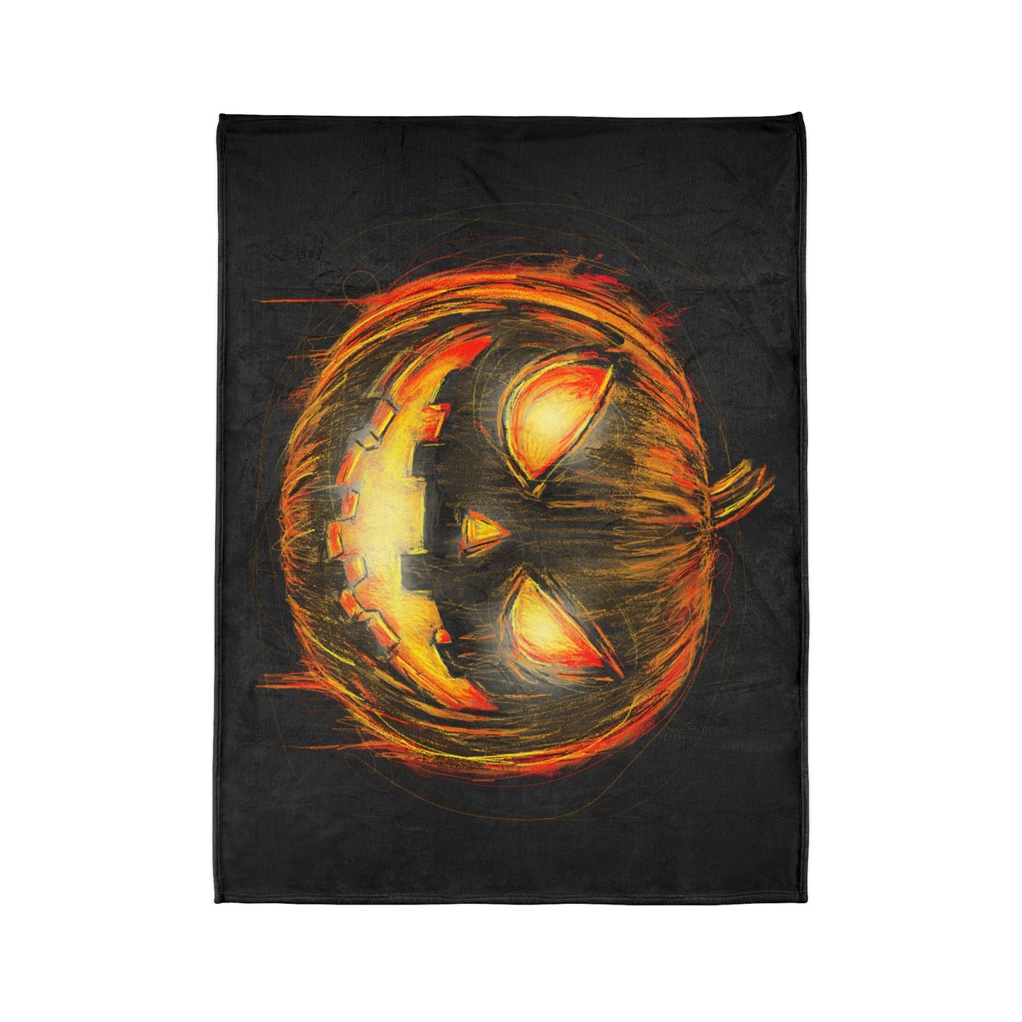 Soft Polyester Jack-o-Lantern Blanket