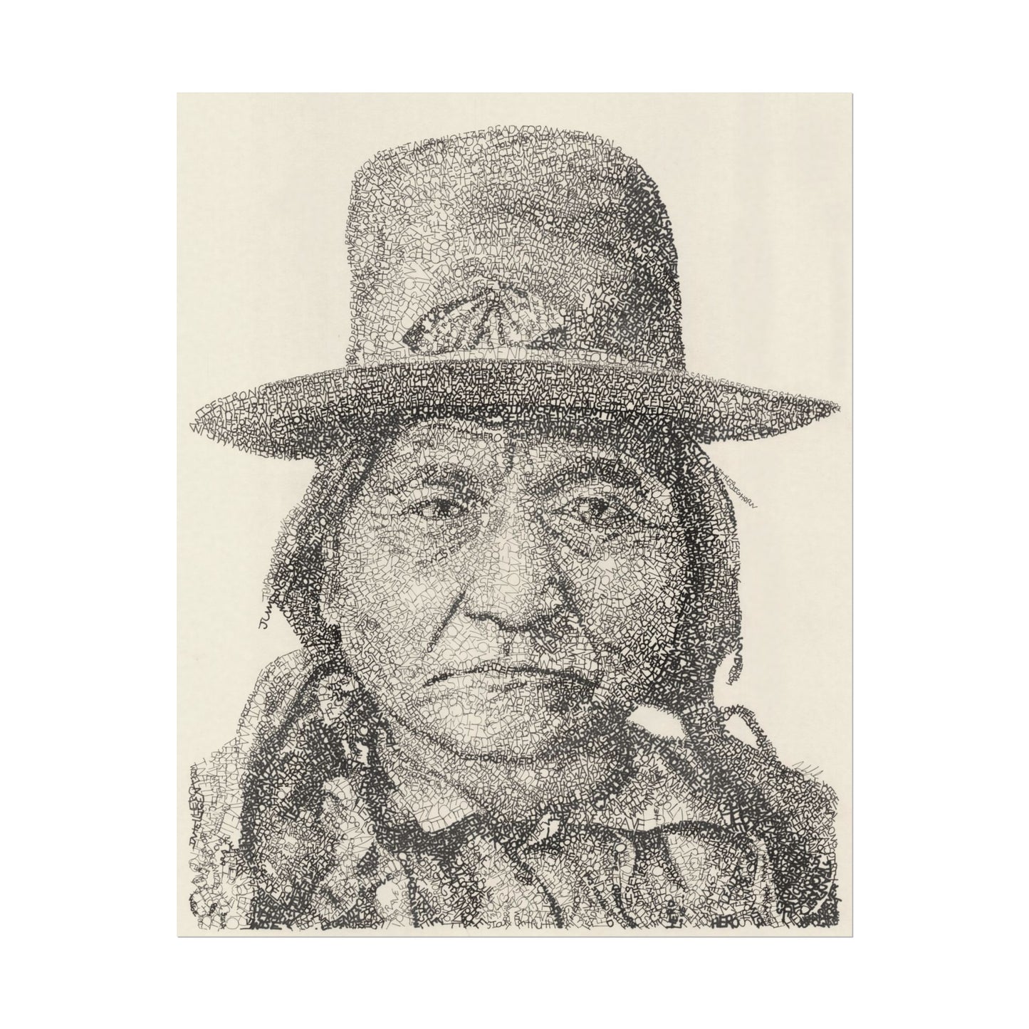 Chief Sitting Bull Word art Portrait