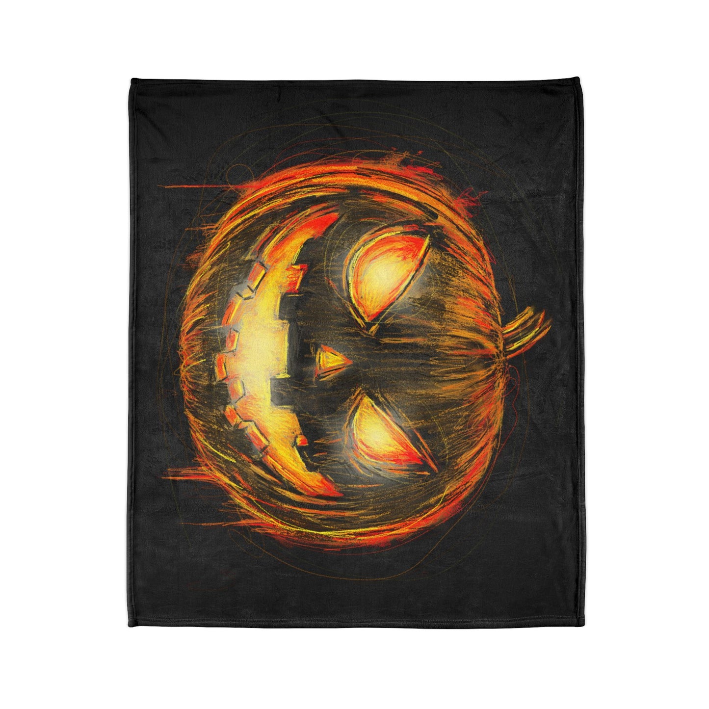 Soft Polyester Jack-o-Lantern Blanket