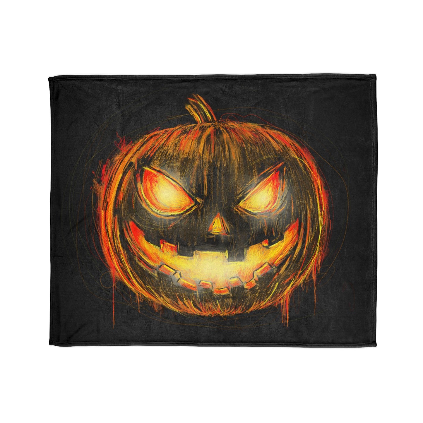 Soft Polyester Jack-o-Lantern Blanket