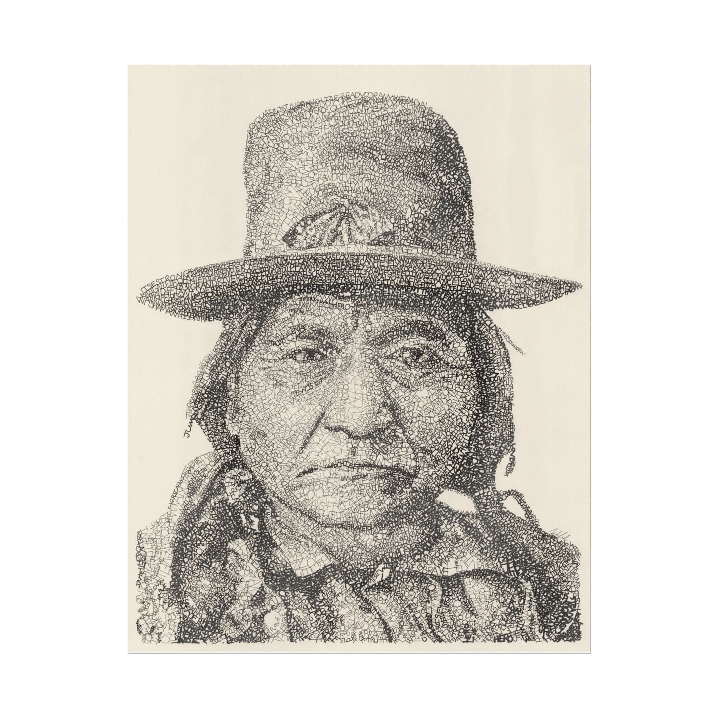 Chief Sitting Bull Word art Portrait