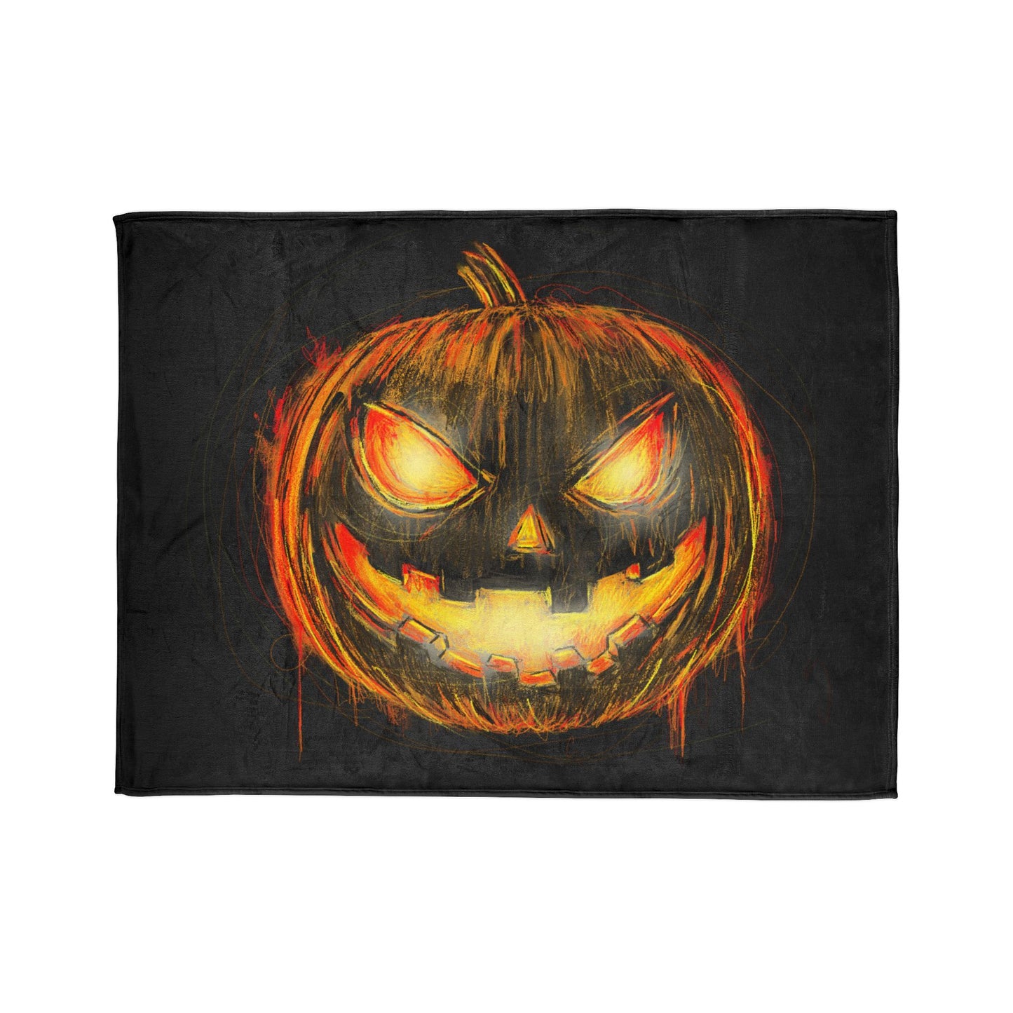 Soft Polyester Jack-o-Lantern Blanket