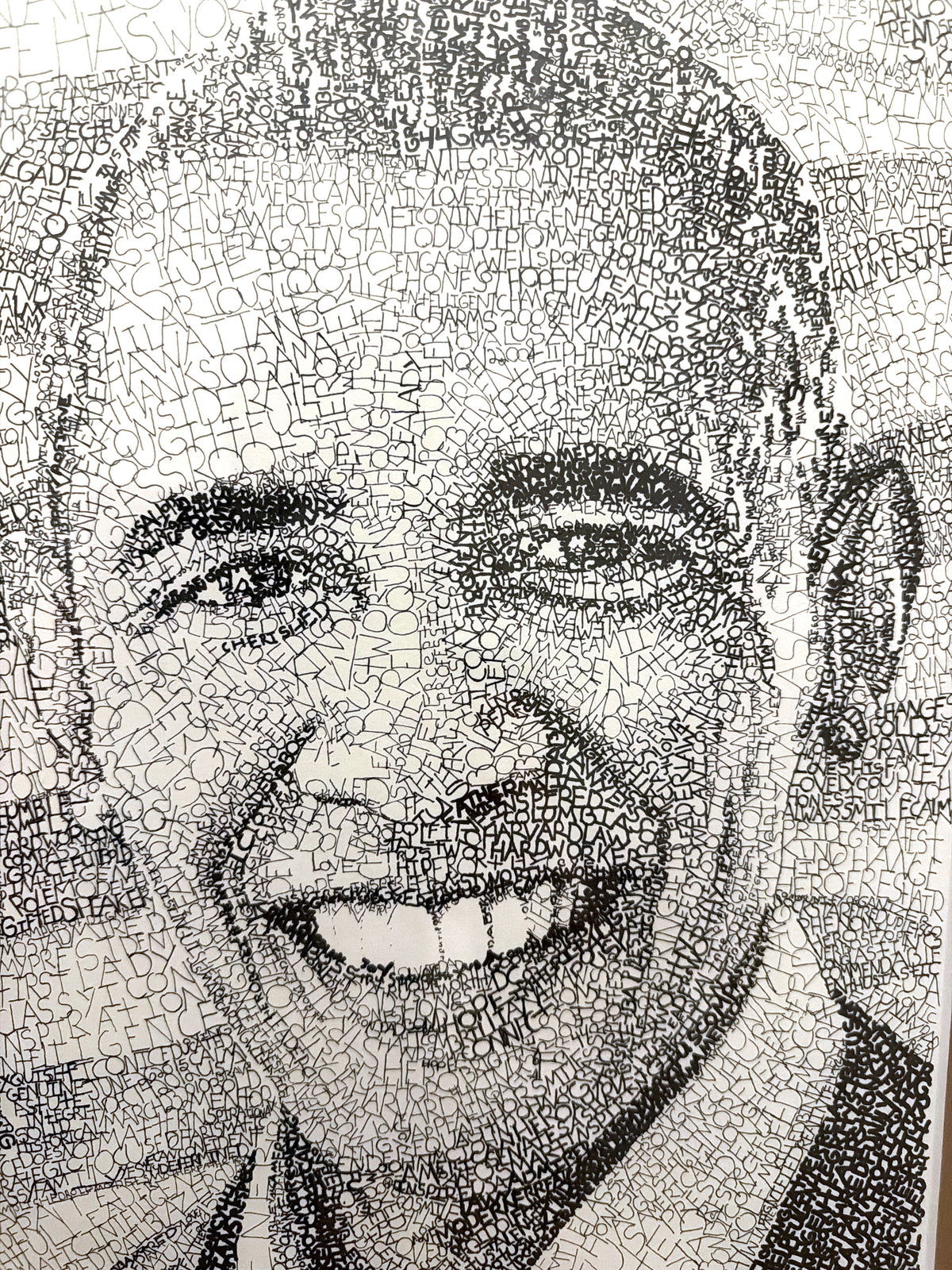 Obama drawing, face up close